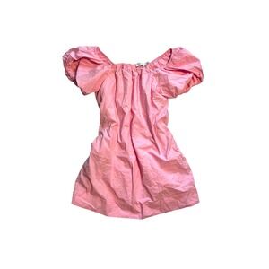 Greylin Pink Cotton Puff Sleeve Off Shoulder Mini Dress Size Small